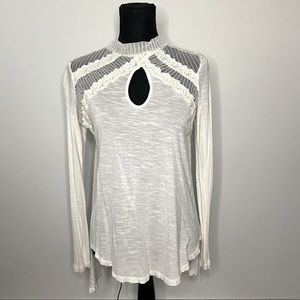 Free People lightweight blouse with keyhole neckline